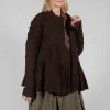 Peplum Style Jacket in Kaffee Check