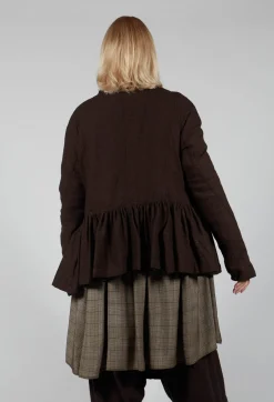 Peplum Style Jacket in Kaffee Check