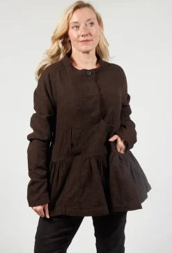 Peplum Style Jacket in Kaffee Check