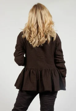 Peplum Style Jacket in Kaffee Check