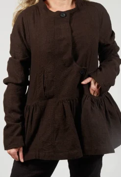 Peplum Style Jacket in Kaffee Check