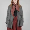 Peplum Style Jacket in Latte Check
