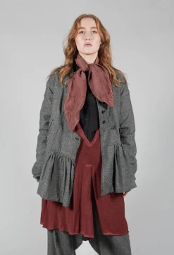 Peplum Style Jacket in Latte Check