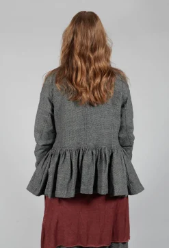 Peplum Style Jacket in Latte Check