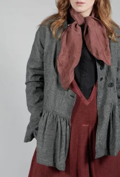 Peplum Style Jacket in Latte Check