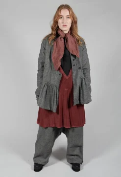 Peplum Style Jacket in Latte Check