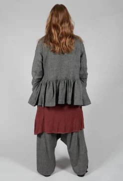 Peplum Style Jacket in Latte Check