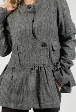 Peplum Style Jacket in Latte Check