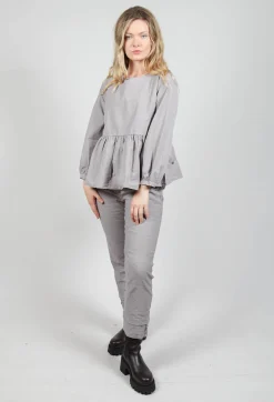 Peplum Style Shirt in Taupe
