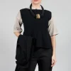 Peplum Sweater Vest in Black