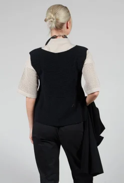 Peplum Sweater Vest in Black