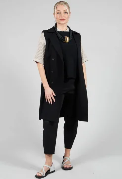 Peplum Sweater Vest in Black