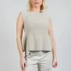 Peplum Sweater Vest in Mastic