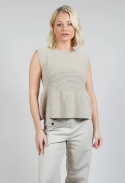 Peplum Sweater Vest in Mastic