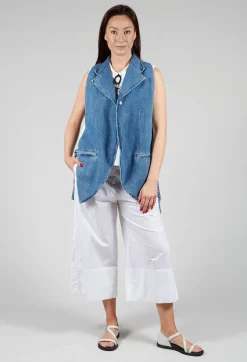 Peplum Sweater Vest in White