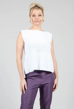 Peplum Sweater Vest in White