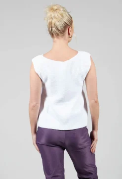 Peplum Sweater Vest in White