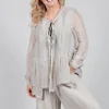 Peplum Tie Blouse in Lino Desert