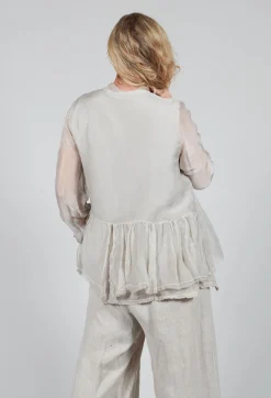 Peplum Tie Blouse in Lino Desert