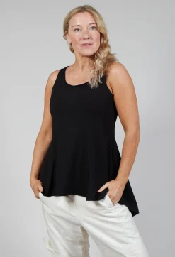 Peplum Vest in Black
