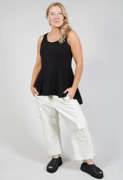 Peplum Vest in Black