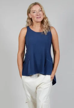 Peplum Vest in Enzian Cloud