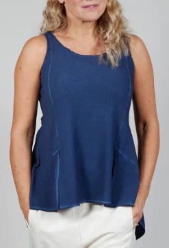 Peplum Vest in Enzian Cloud