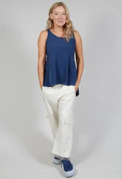 Peplum Vest in Enzian Cloud