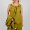 Peplum Vest in Grass Green