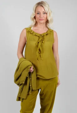 Peplum Vest in Grass Green