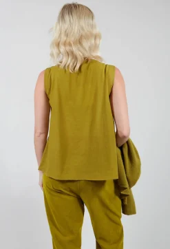 Peplum Vest in Grass Green