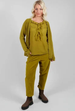 Peplum Vest in Grass Green