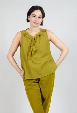 Peplum Vest in Grass Green