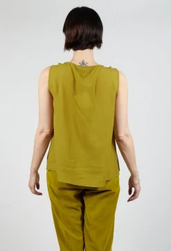 Peplum Vest in Grass Green