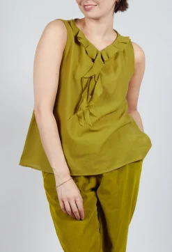 Peplum Vest in Grass Green