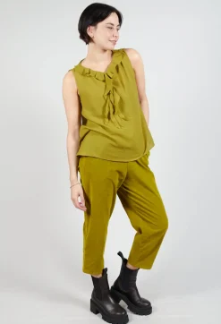 Peplum Vest in Grass Green