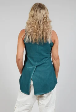 Peplum Vest in Tulip Cloud