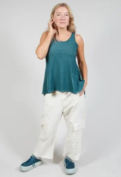 Peplum Vest in Tulip Cloud