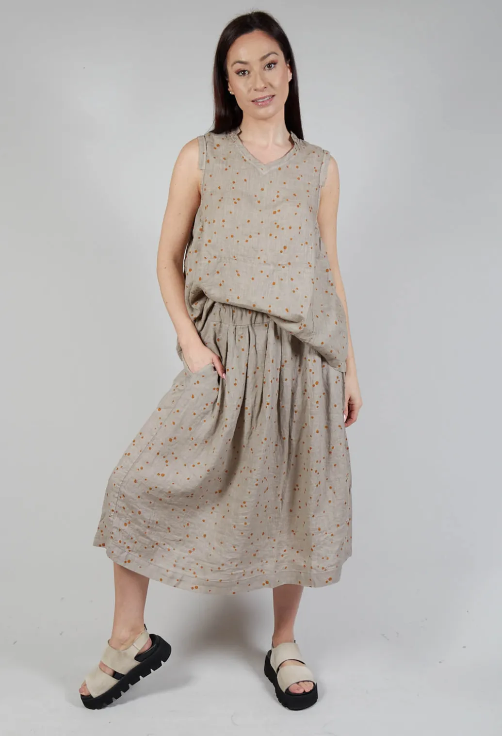 Pesci Ls Skirt In Ambra