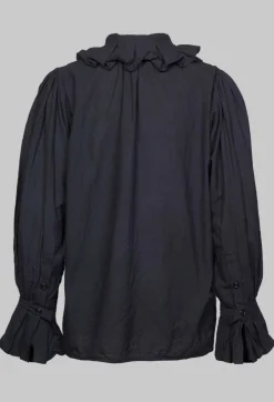 Petal Pleated Collar Shirt in Ink