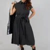 Peter Pan Dress in Charcoal