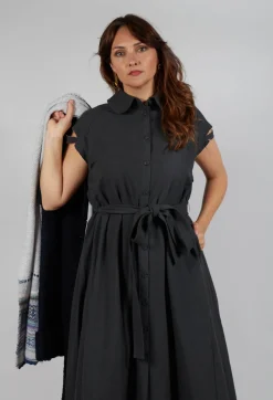 Peter Pan Dress in Charcoal