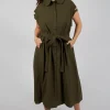 Peter Pan Dress in Olive