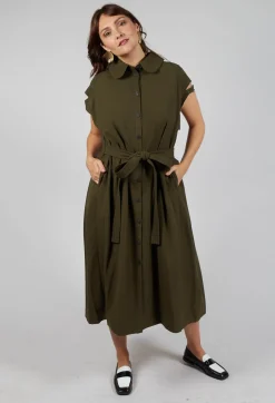 Peter Pan Dress in Olive