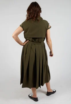 Peter Pan Dress in Olive