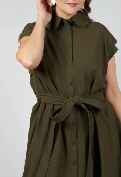 Peter Pan Dress in Olive