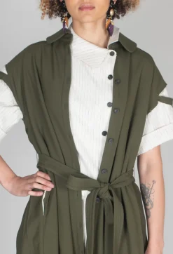 Peter Pan Dress in Olive
