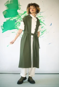 Peter Pan Dress in Olive