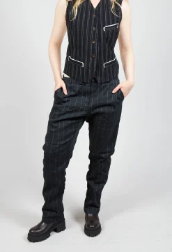 Pietra Trousers in Black Stripe