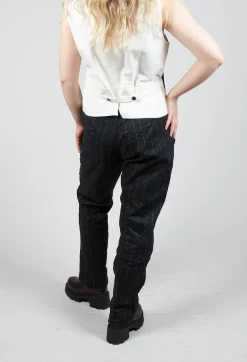 Pietra Trousers in Black Stripe